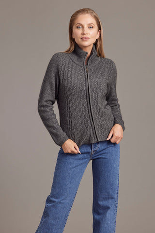 Possum Merino Cable Zip Jacket