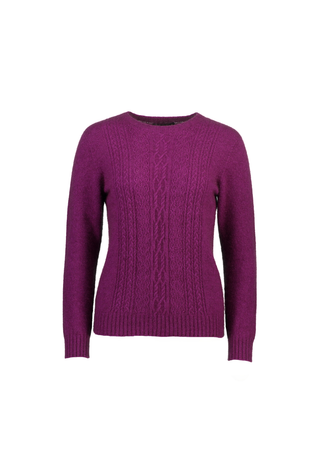 Possum Merino Crew Neck with Lace Detail