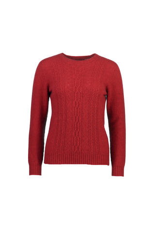 Possum Merino Crew Neck with Lace Detail