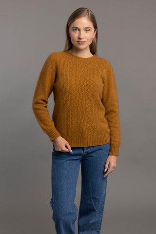 Possum Merino Crew Neck with Lace Detail