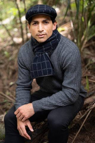 Possum Merino Check Scarf