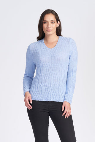 Wavy Jumper in Light Blue by Royal Merino