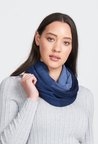 Graduated Stripe Infinity Scarf in Nightfall by Royal Merino