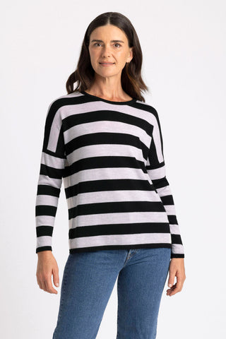 Striped Drop Shoulder Jumper by Royal Merino