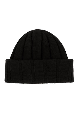 Rib Beanie in Black by Royal Merino