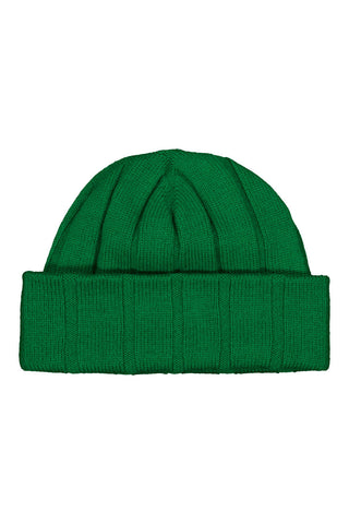 Rib Beanie in Parrot Green by Royal Merino