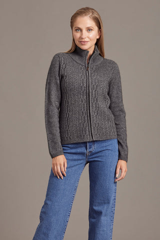 Possum Merino Cable Zip Jacket