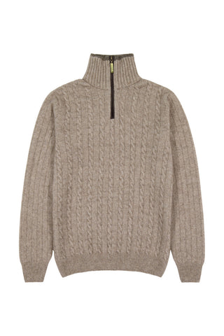 Cable Jersey with Contrast Trim