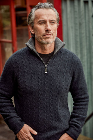 Cable Jersey with Contrast Trim