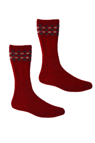 Possum Merino Wave Sock Red
