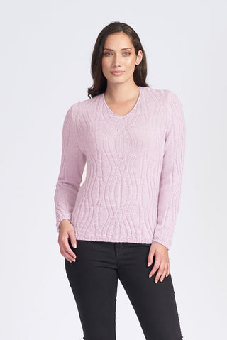 Wavy Jumper in Pale Pink by Royal Merino
