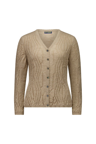 Wavey Pattern V Neck Cardigan