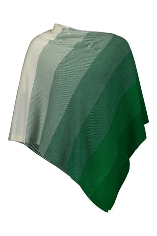 Graduated Stripe Poncho in Glade by Royal Merino