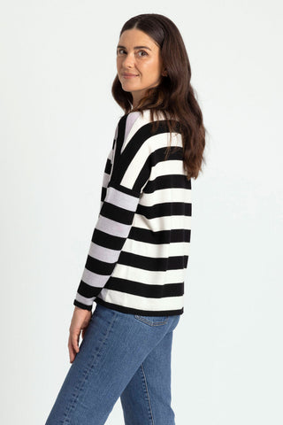 Striped Drop Shoulder Jumper by Royal Merino