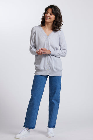Long Cardi in Silver by Royal Merino