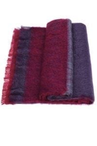 mohair plaid throw berry ecowool