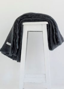 mohair throw charcoal - ecowool