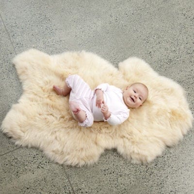 Ecowool sheepskin baby rug Warm Honey