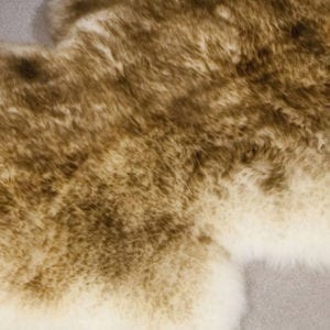 Ecowool sheepskin rug swatch-brown-tip