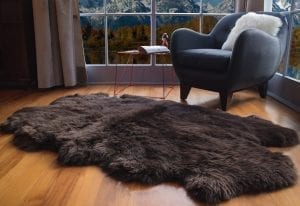 Sheepskin rug Bowron quarto - chocolate