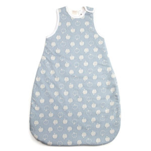 merino cotton baby sleeping bag blue - ecowool
