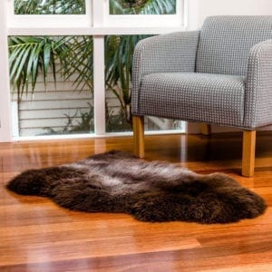Ecowool sheepskin rug Natural Black