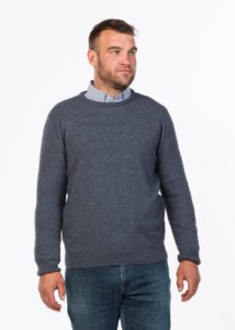possum merino crew neck plain sweater sky ecowool