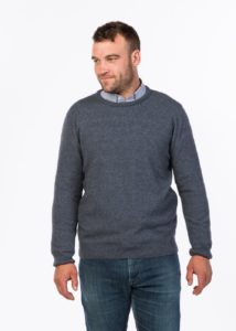 possum merino crew neck plain sweater sky ecowool