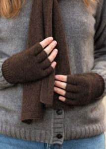 Possum Merino Fingerless Gloves tobago- Ecowool