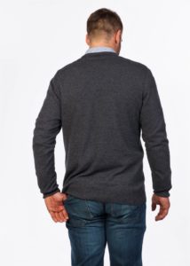 possum merino crew neck plain sweater charcoal ecowool
