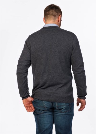 possum merino crew neck plain sweater charcoal ecowool