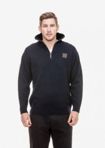 swanndri mariner zip neck navy - ecowool