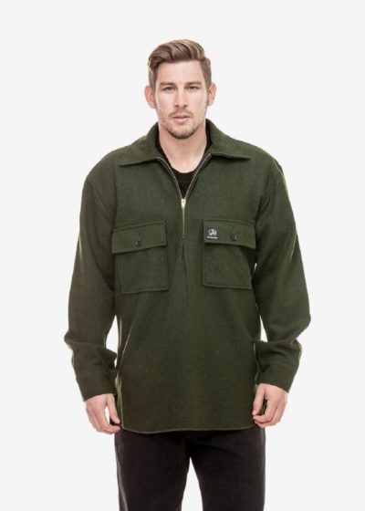 swanndri ranger shirt olive - ecowool