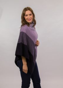 merino possum ombre poncho lilac plum - ecowool