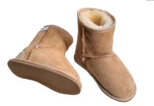 childs sheepskin boots chestnut - ecowool