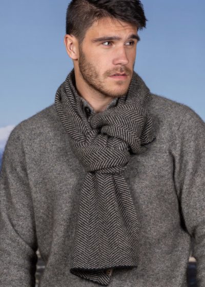 Possum Merino Herringbone Scarf - Ecowool