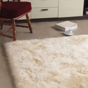 Bowron sheepskin longwool rug rectangle- ivory