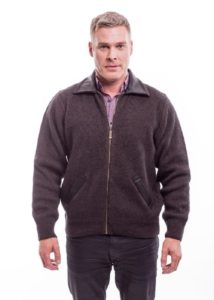 possum merino lambskin collar jacket ebony - ecowool