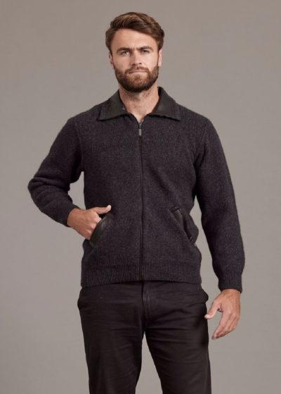 possum merino lambskin jacket charcoal 2