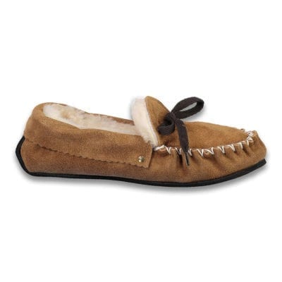 Sheepskin slippers moccasin-chestnut