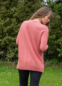 merino cotton longline cardy coral - ecowool
