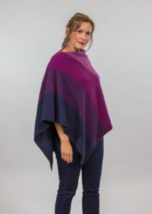 possum merino ombre poncho berry navy ecowool