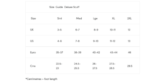 sheepskin scuff size guide