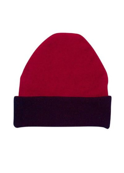 possum merino reversible beanie berry black - ecowool
