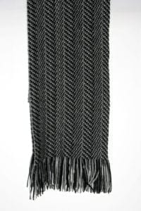 merino possum herringbone scarf in black by Ecwool