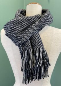 merino possum herringbone scarf charcoal - ecoowool