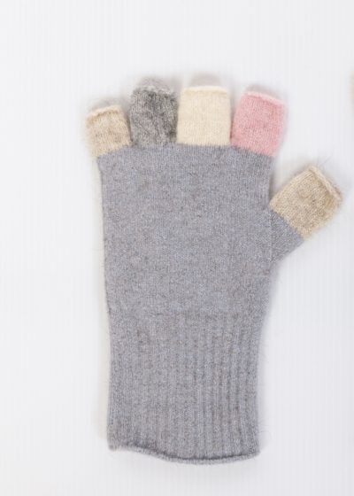 possum merino multi fingerless glove cloud - ecowool