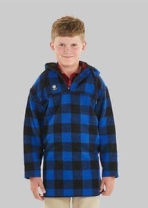 Swanndri Childs Brixton Bushshirt Blue black check - Ecowool