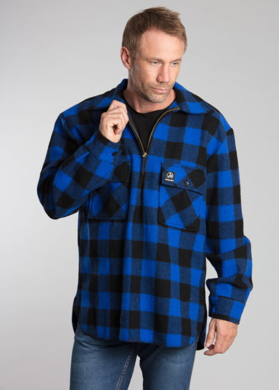 swanndri ranger shirt blue black check - ecowool
