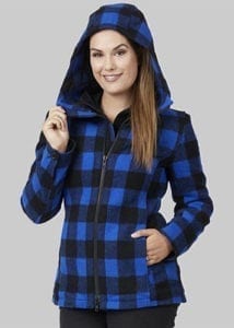 Swanndri womens jacket Seattle Blue Black check - Ecowool